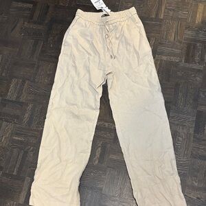 NWT ZARA linen Drawstring Pants